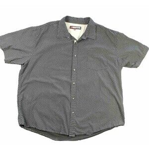 Monument Clothing Co 2XL Shirt Black W/ White Dots Button Up Short Sleeve Casual